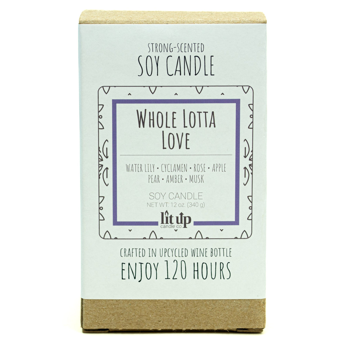 Whole Lotta Love 12 oz. soy candle in upcycled wine bottle | Fruity, Floral