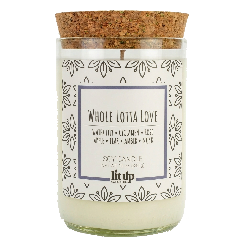 Whole Lotta Love 12 oz. soy candle in upcycled wine bottle | Fruity, Floral
