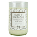 Wake Me Up Before You Go-Go scented 12 oz. soy candle in upcycled wine bottle | Coffee, Chocolate, Vanilla