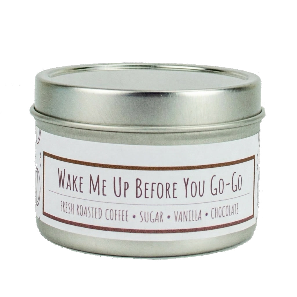 Wake Me Up Before You Go-Go 3 oz. soy candle in travel tin | Coffee, Chocolate, Vanilla