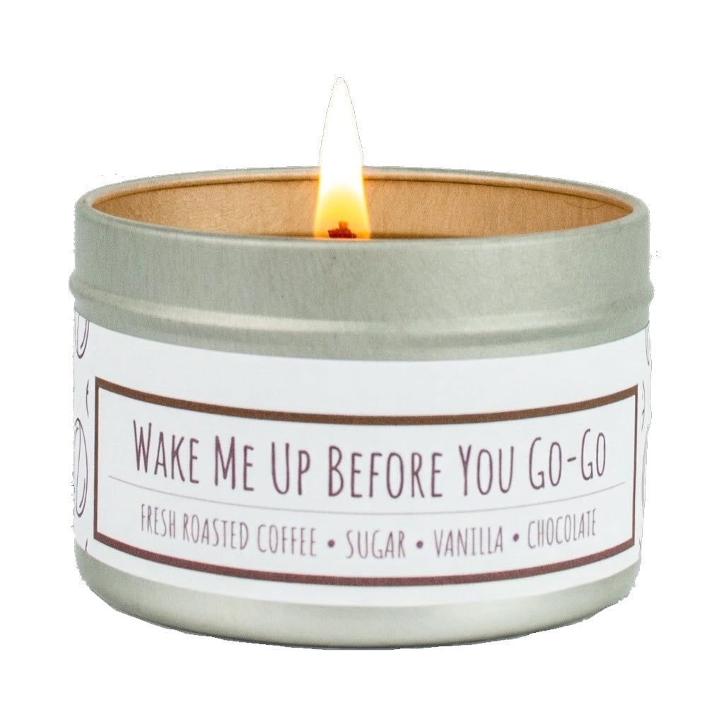 Wake Me Up Before You Go-Go 3 oz. soy candle in travel tin | Coffee, Chocolate, Vanilla