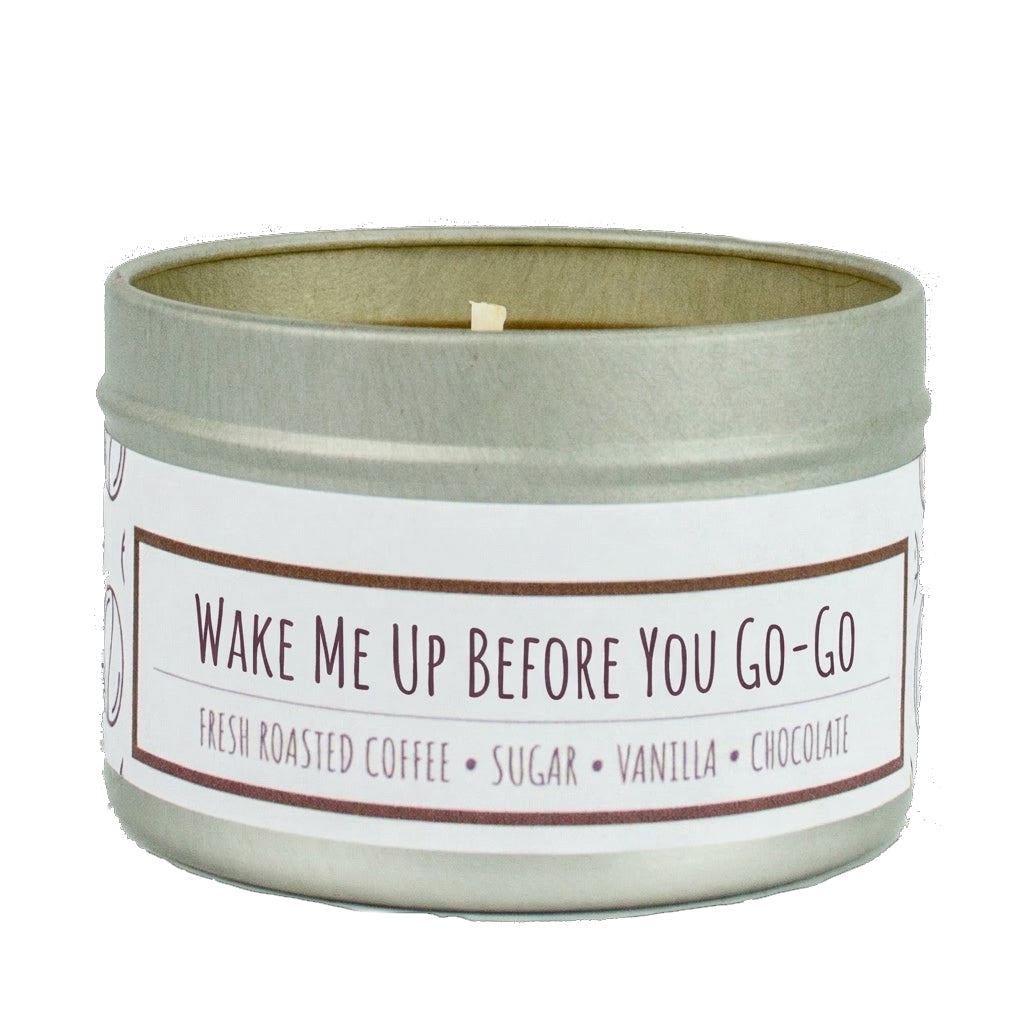 Wake Me Up Before You Go-Go 3 oz. soy candle in travel tin | Coffee, Chocolate, Vanilla