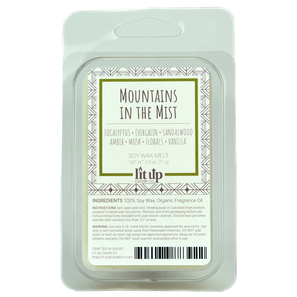Mountains in the Mist 2.5 oz. soy wax melt | Eucalyptus, Sandalwood, Vanilla