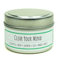 Clear Your Mind 3 oz. soy candle in travel tin | Eucalyptus, Jasmine, Mint