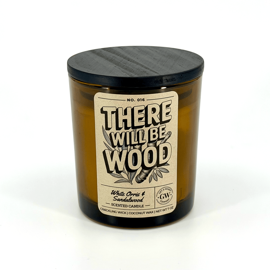 White Orris & Sandalwood Scented Candle (There Will Be Wood)