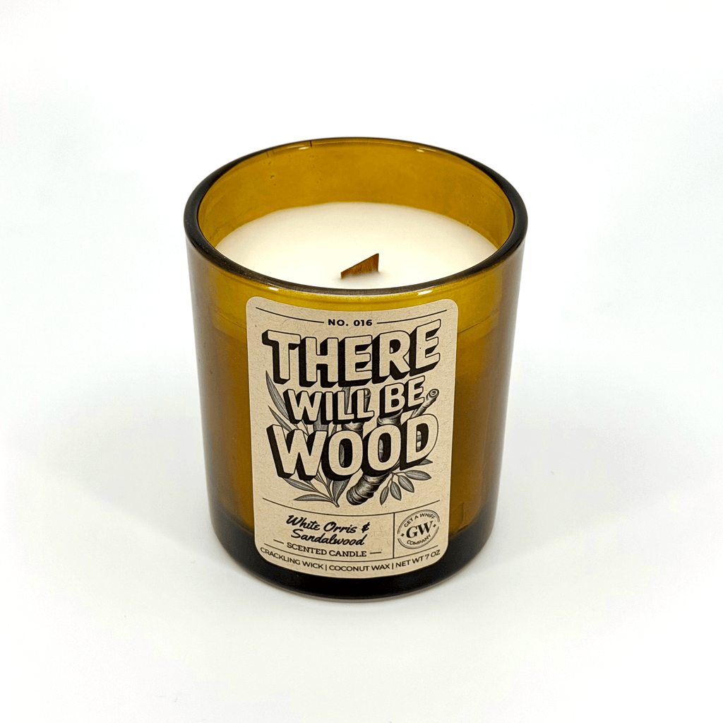 White Orris & Sandalwood Scented Candle (There Will Be Wood)