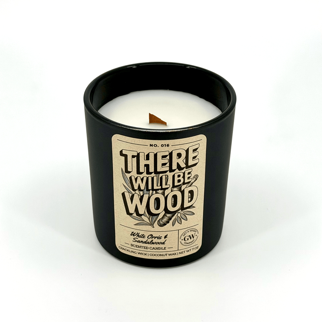White Orris & Sandalwood Scented Candle (There Will Be Wood)