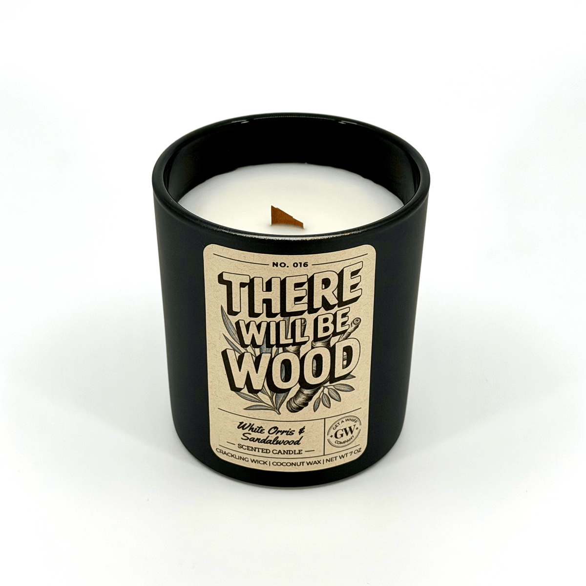 White Orris & Sandalwood Scented Candle (There Will Be Wood)