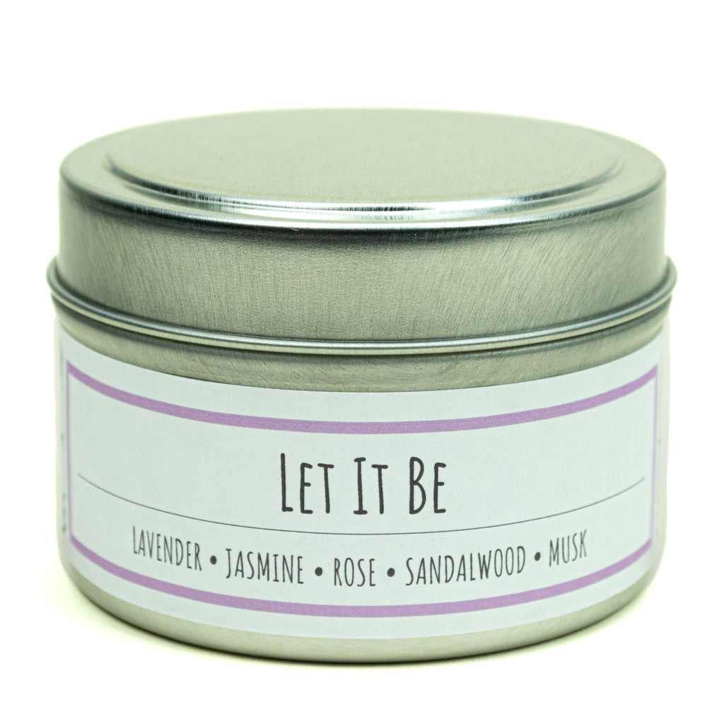 Let It Be 3 oz. soy candle in travel tin | Lavender, Florals, Musk