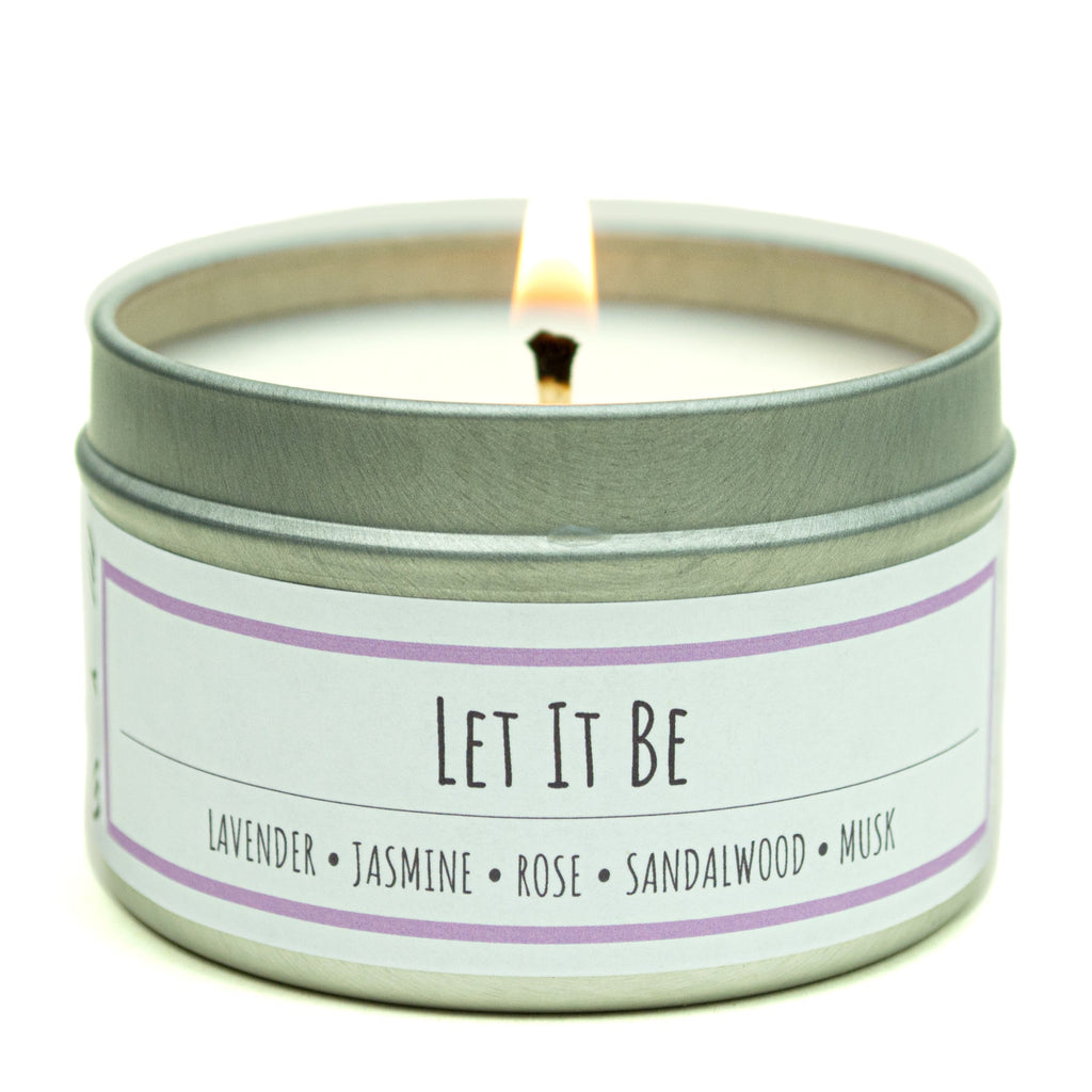 Let It Be 3 oz. soy candle in travel tin | Lavender, Florals, Musk