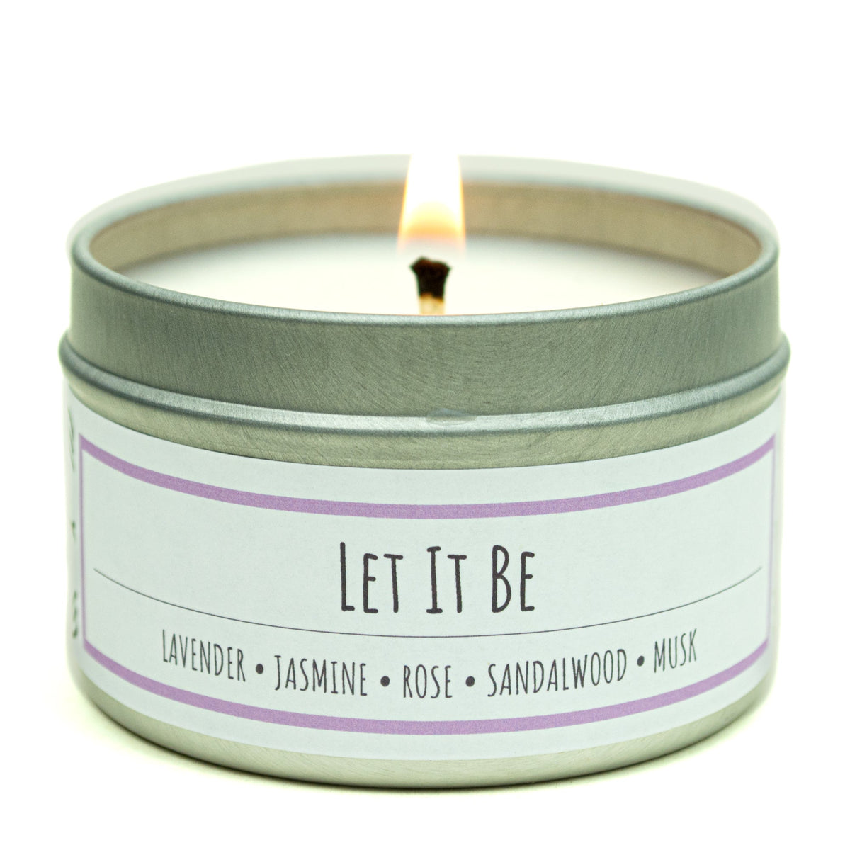 Let It Be 3 oz. soy candle in travel tin | Lavender, Florals, Musk