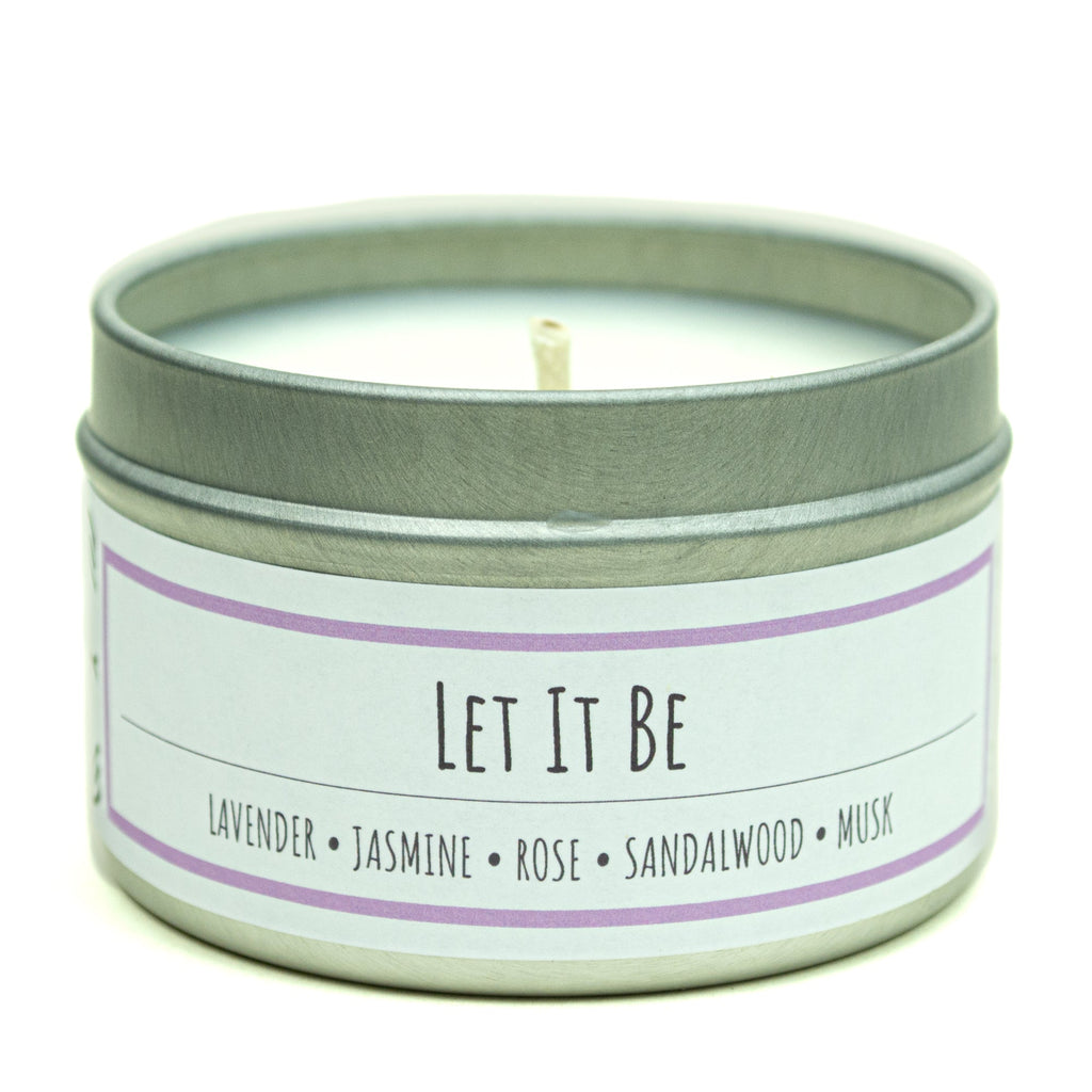 Let It Be 3 oz. soy candle in travel tin | Lavender, Florals, Musk