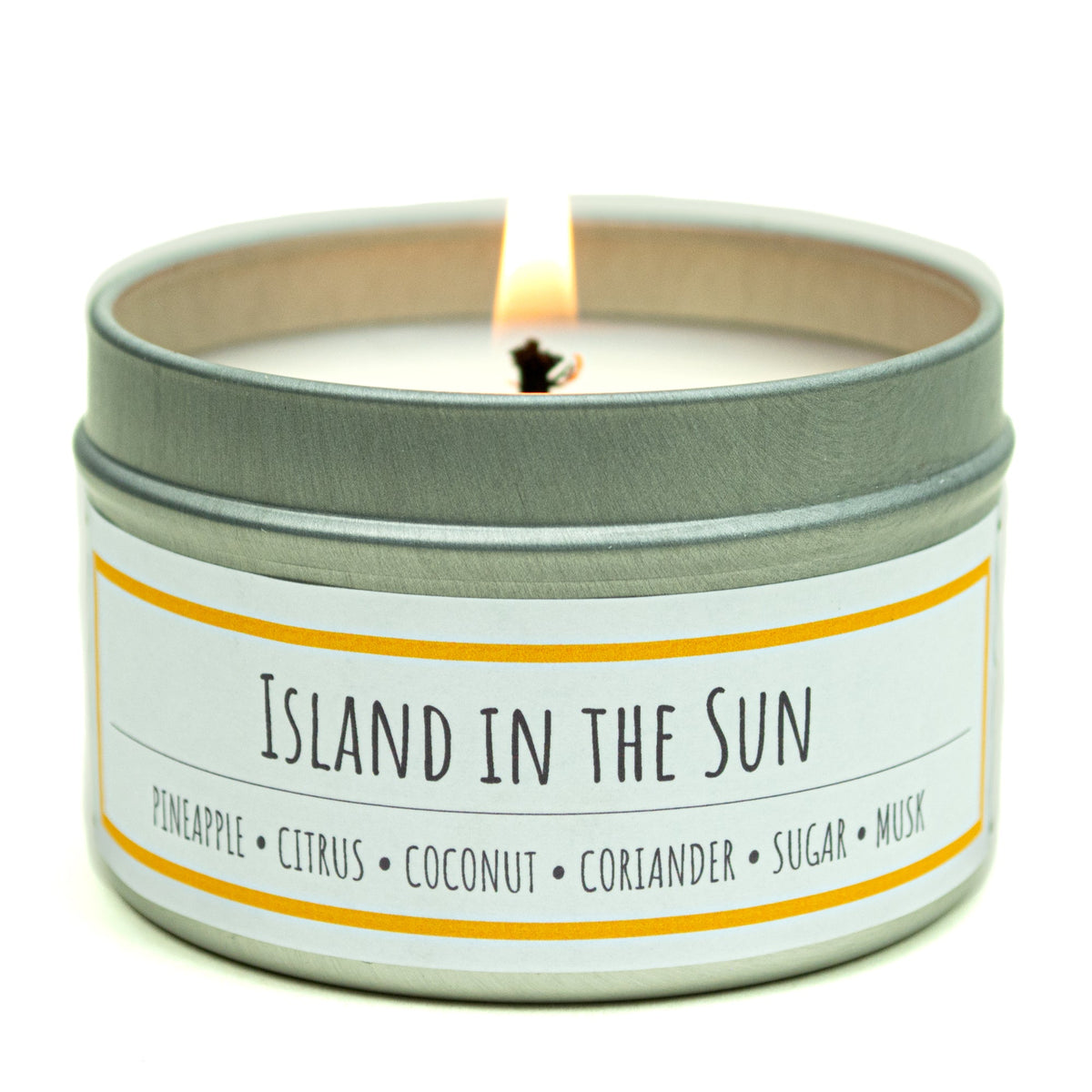 Island in the Sun 3 oz. soy candle in travel tin | Pineapple, Coconut, Citrus