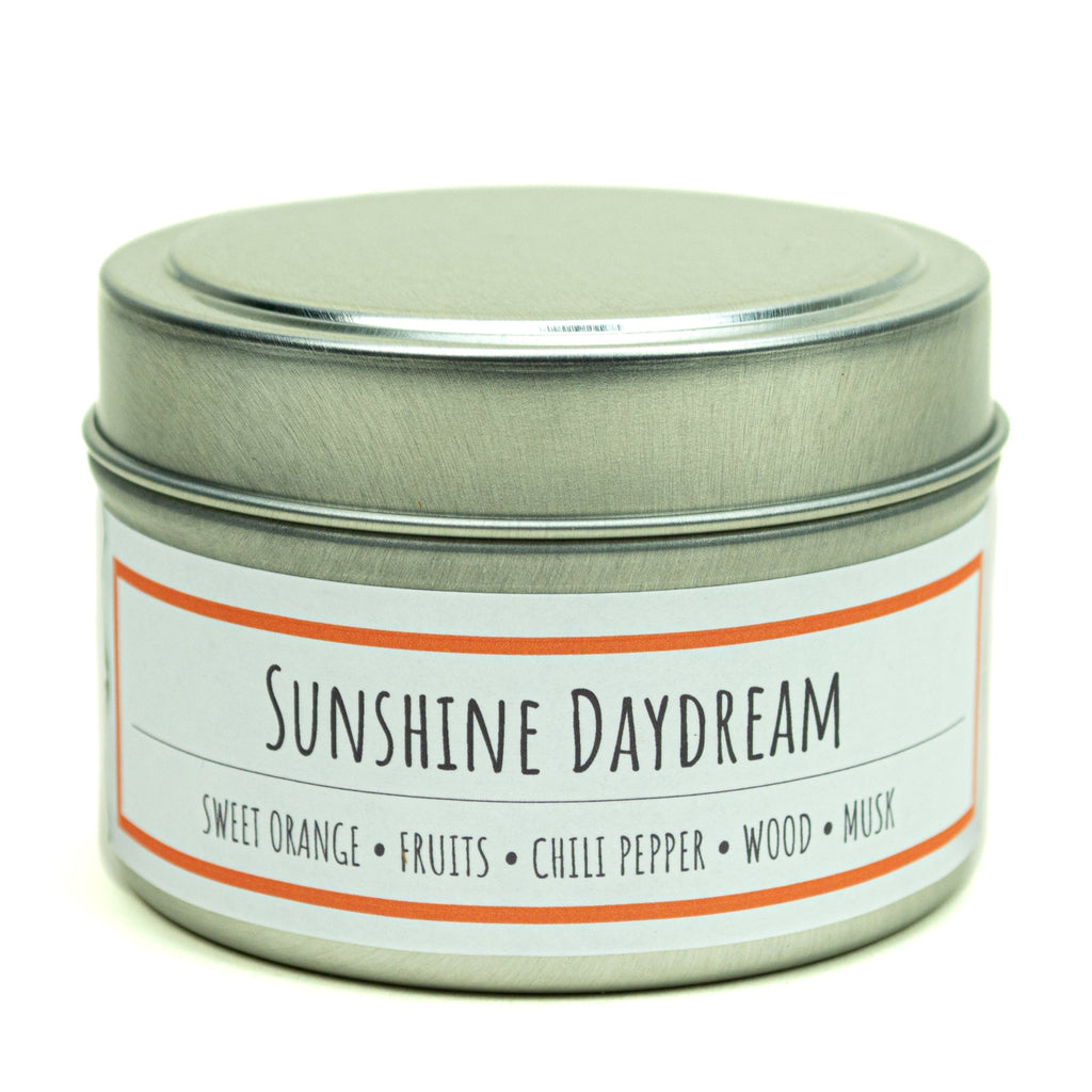 Sunshine Daydream 3 oz. soy candle in travel tin | Sweet Orange, Chili Pepper