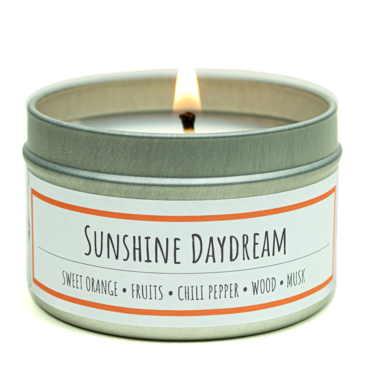 Sunshine Daydream 3 oz. soy candle in travel tin | Sweet Orange, Chili Pepper