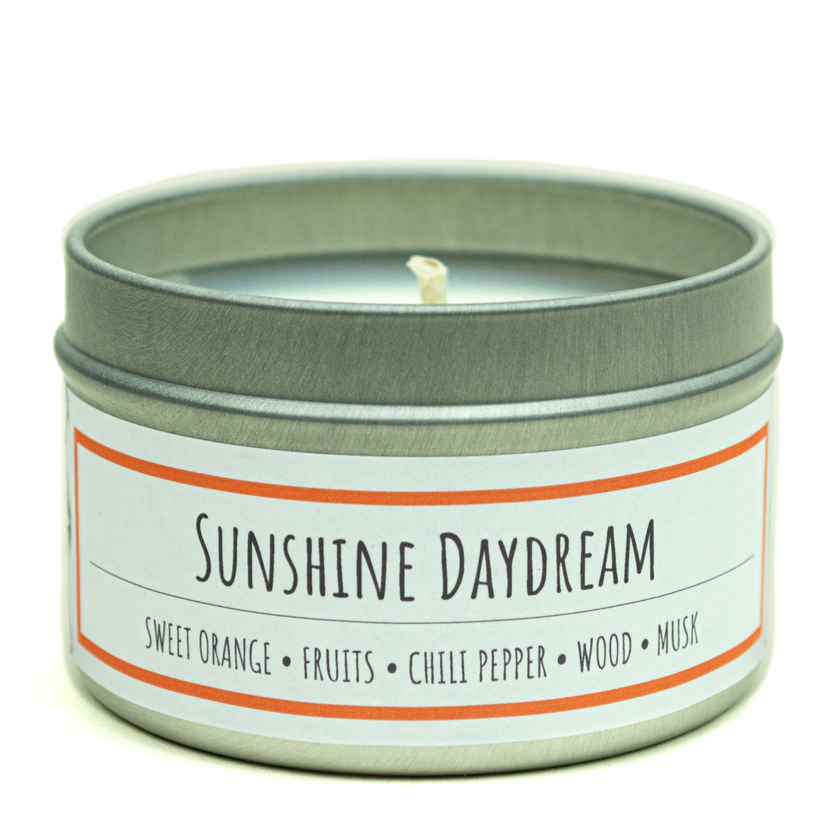 Sunshine Daydream 3 oz. soy candle in travel tin | Sweet Orange, Chili Pepper