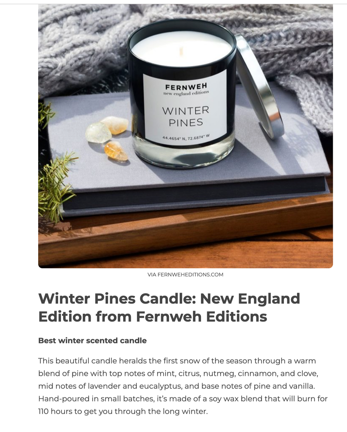 Roaring Fireplace Scented Soy Candle
