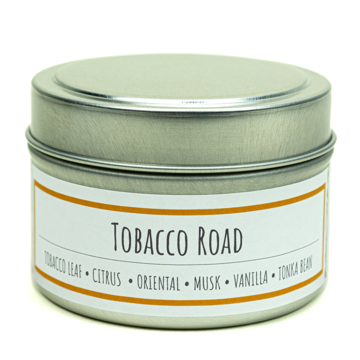 Tobacco Road 3 oz. soy candle in travel tin | Tobacco, Caramel