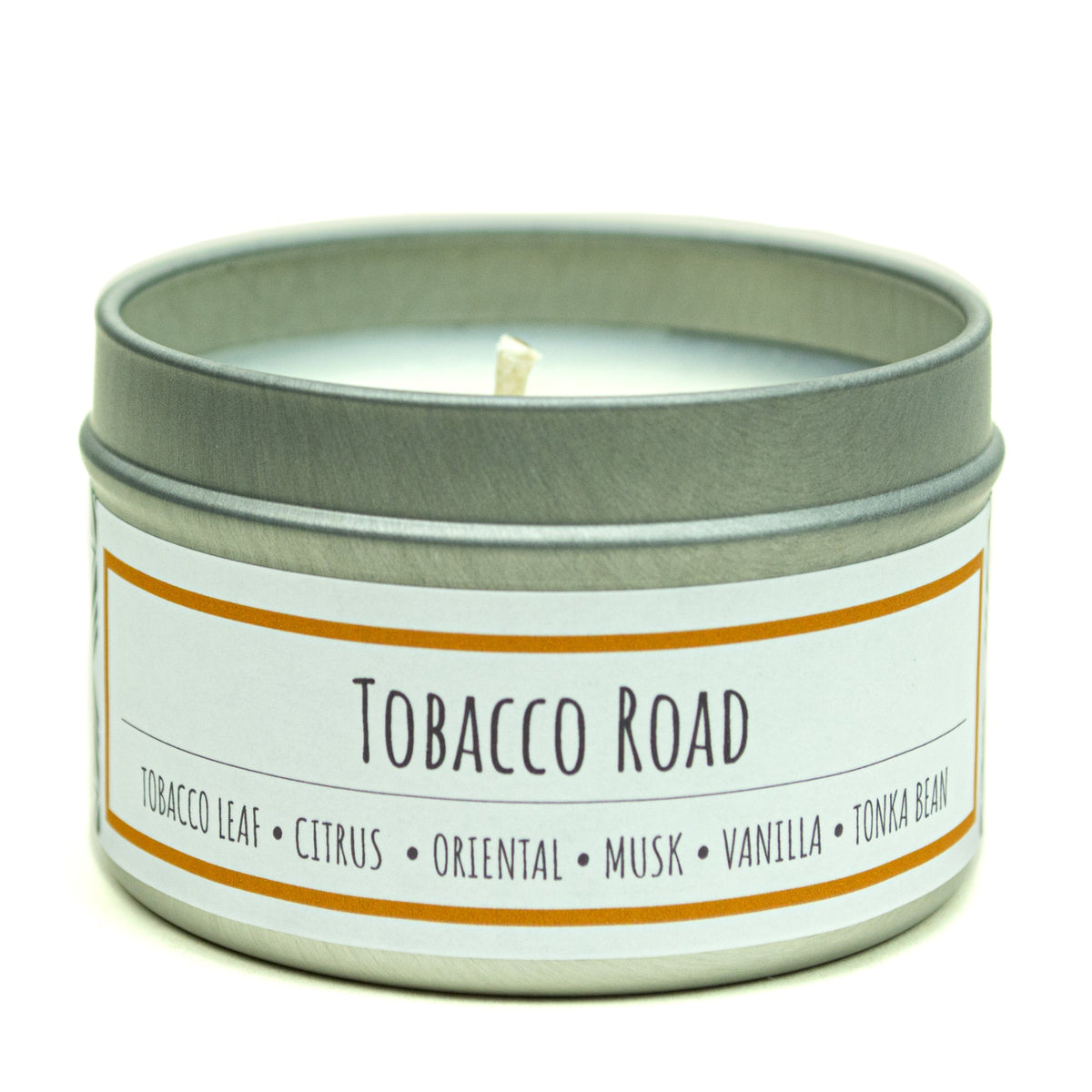 Tobacco Road 3 oz. soy candle in travel tin | Tobacco, Caramel